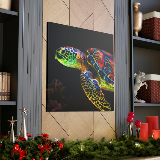 Canvas Gallery Wraps Neon Sea Turtle 4