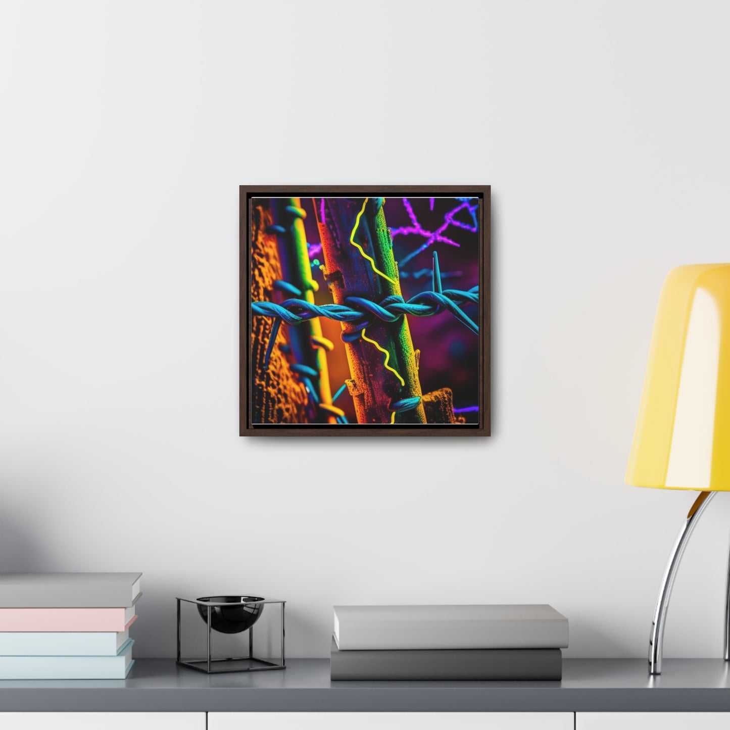 Gallery Canvas Wraps, Square Frame Macro Neon Barb 2