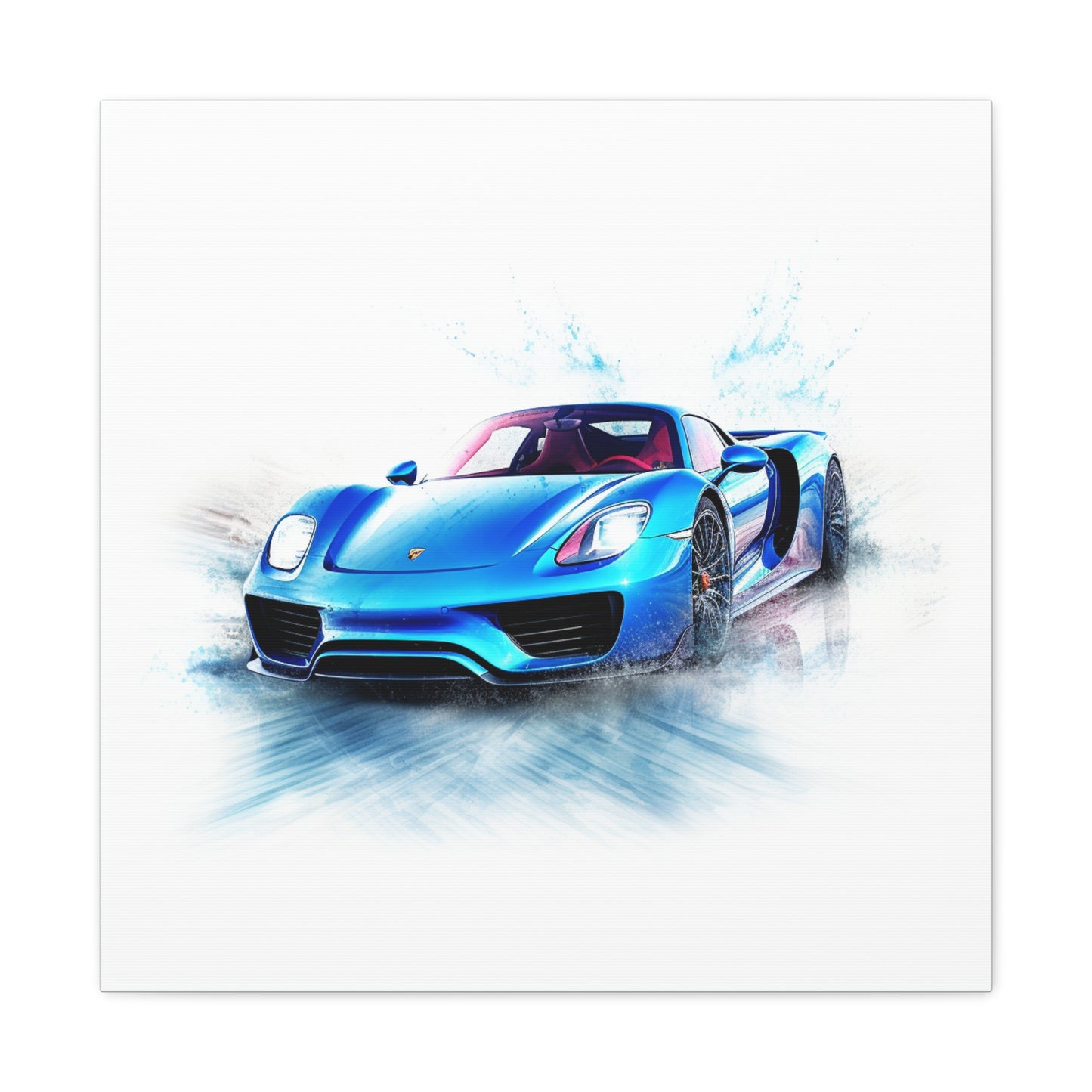 Canvas Gallery Wraps 918 Spyder with white background driving fast on water 1