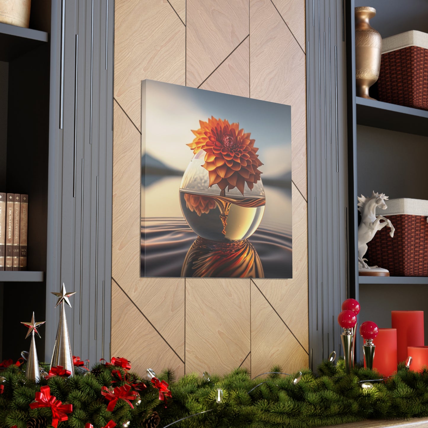 Canvas Gallery Wraps Dahlia Orange 1