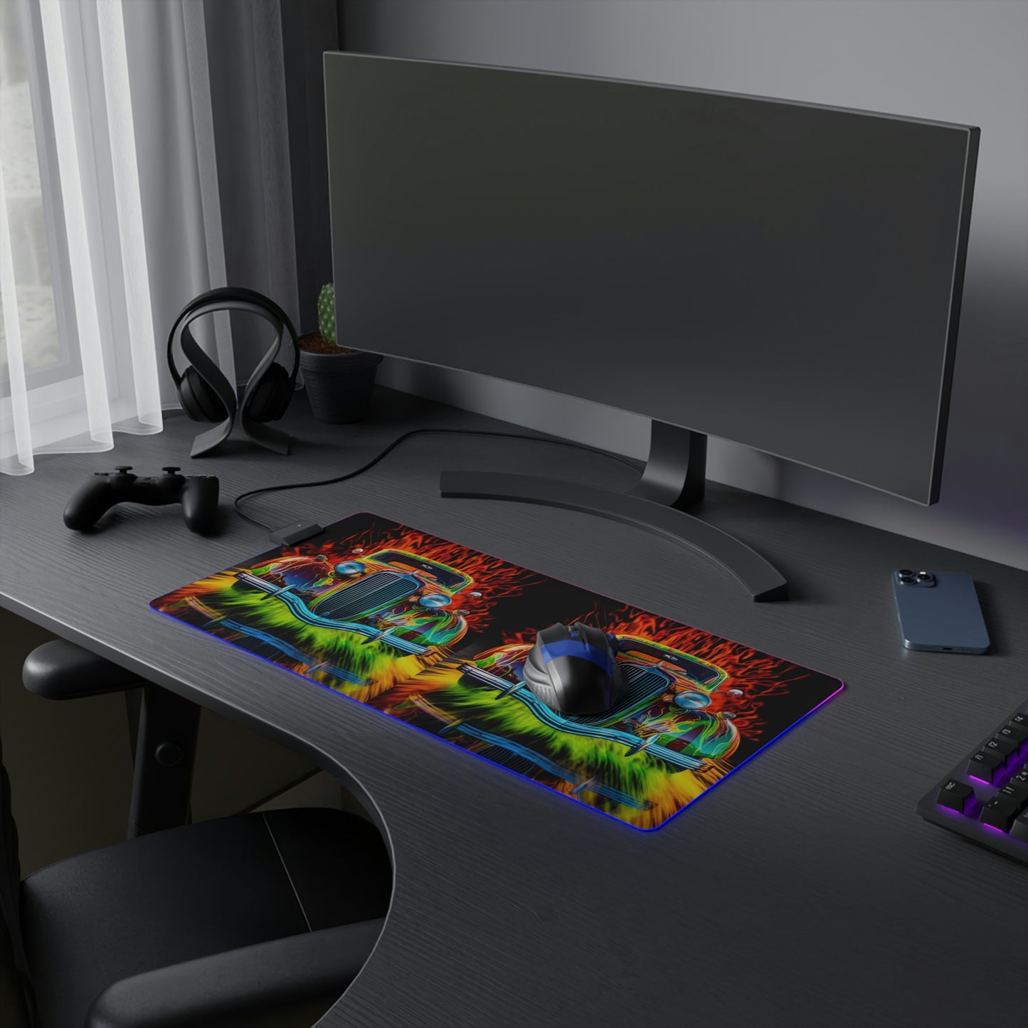 LED Gaming Mouse Pad Hotrod Water 2