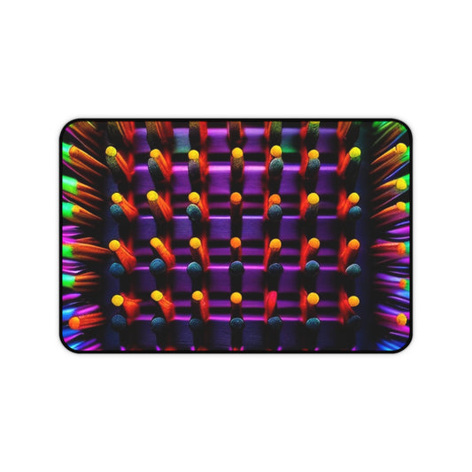 Desk Mat Macro Cactus neon square 2