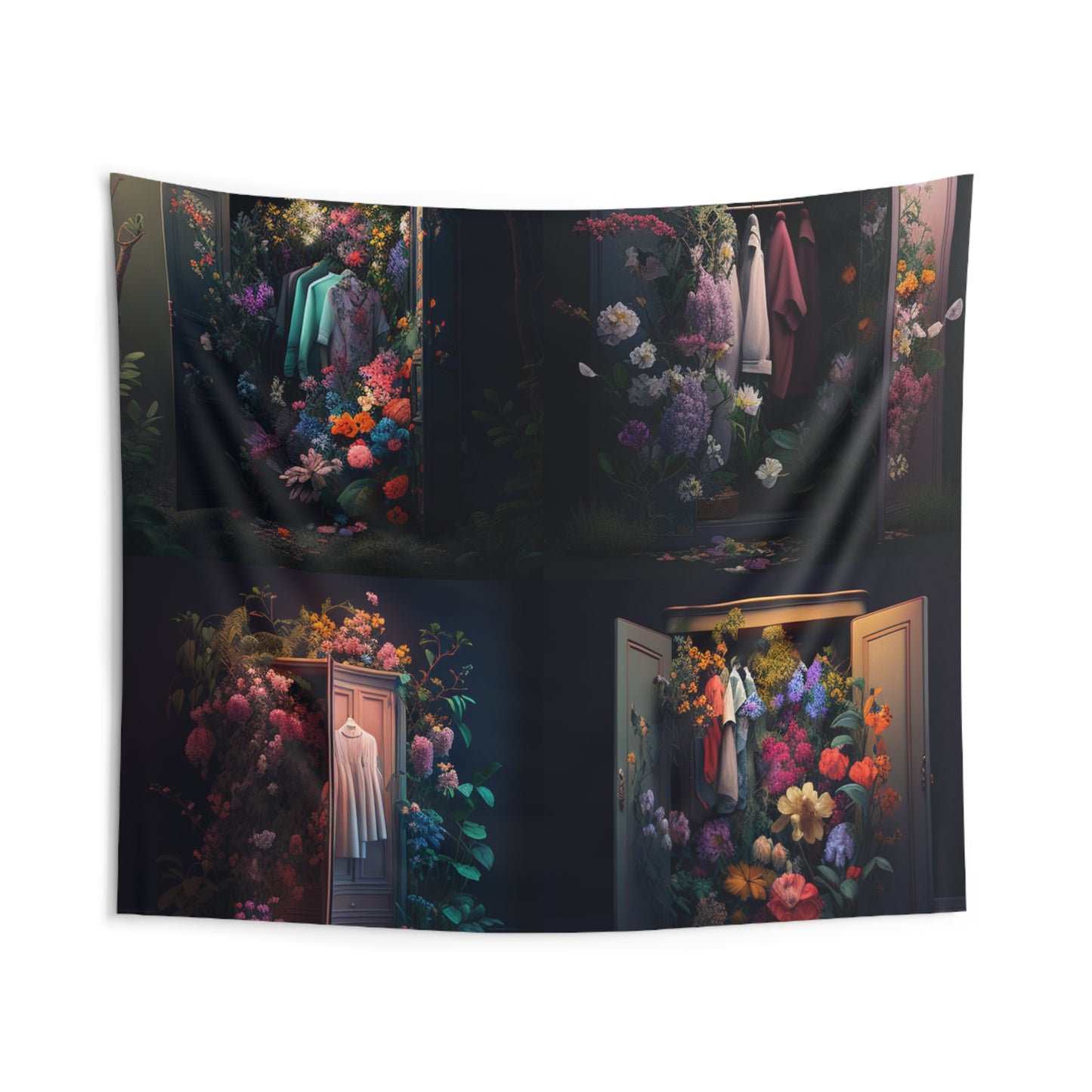 Indoor Wall Tapestries A Wardrobe Surrounded by Flowers 5