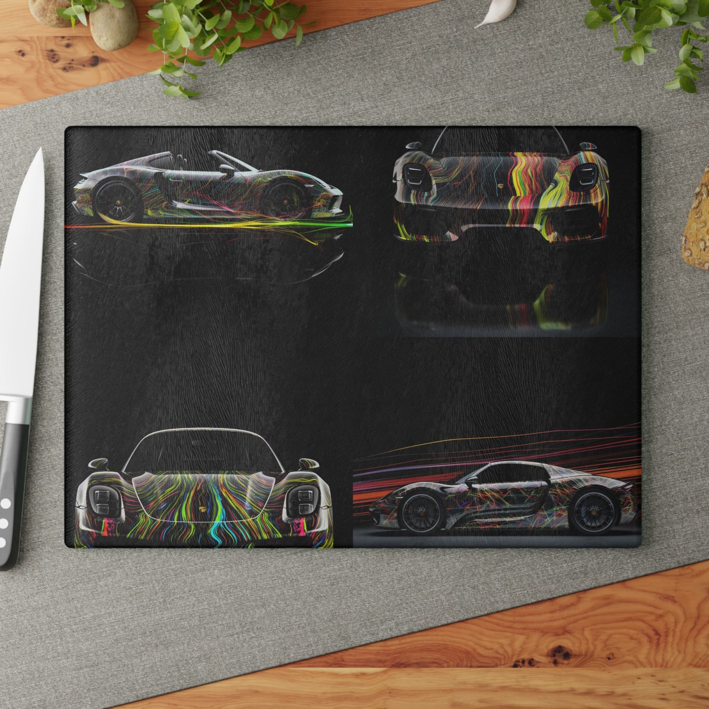 Glass Cutting Board Porsche Line 5