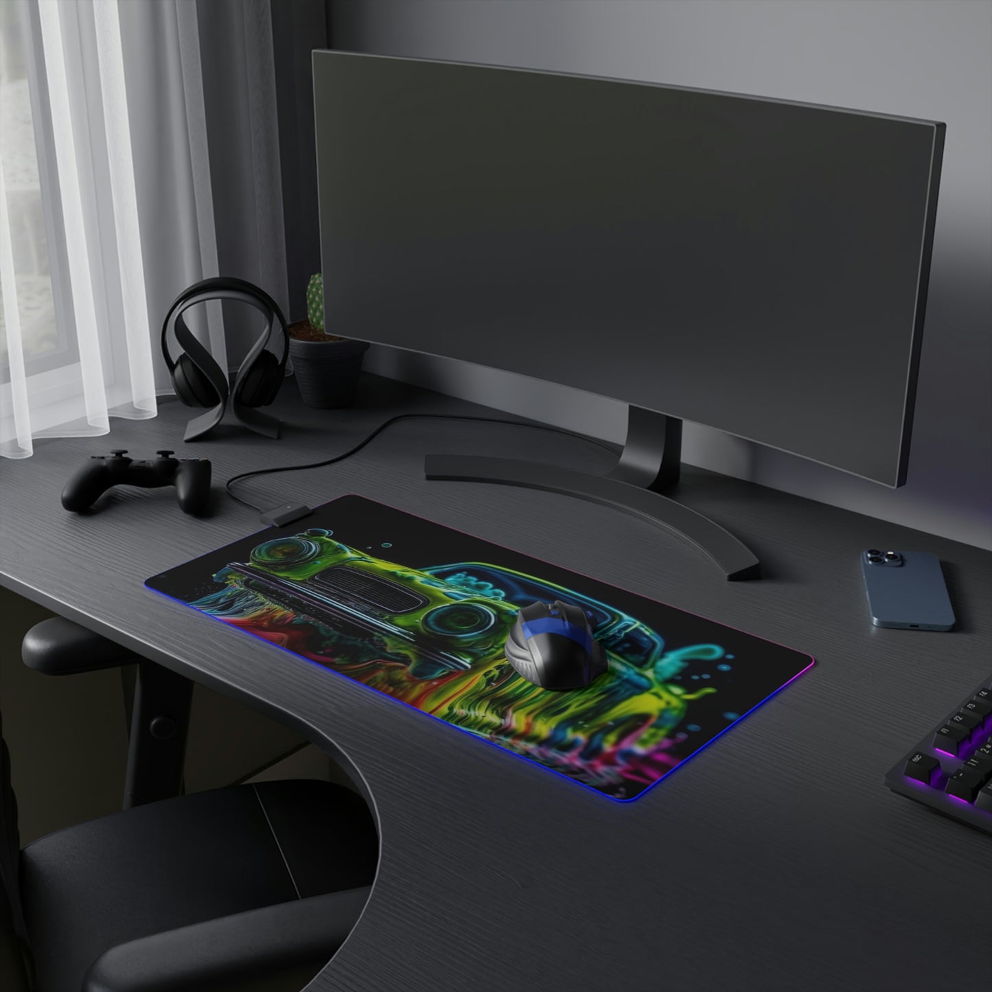 LED Gaming Mouse Pad Hotrod Water 3