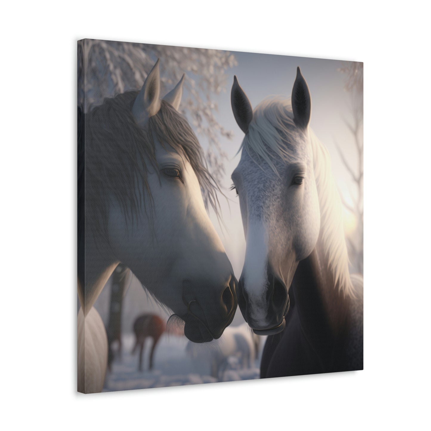 Canvas Gallery Wraps Snow Horse Love