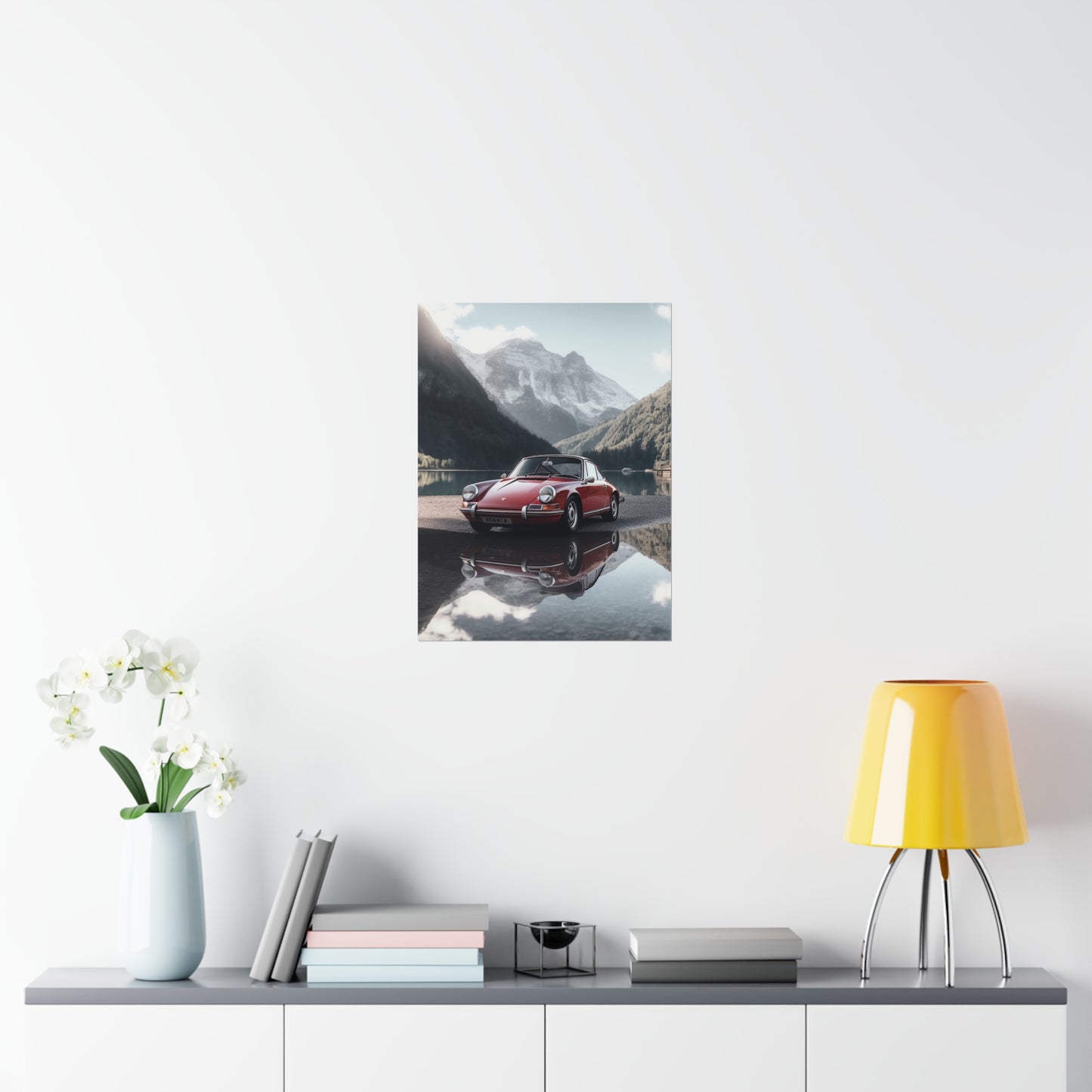 Premium Matte Vertical Posters Porsche Lake 4