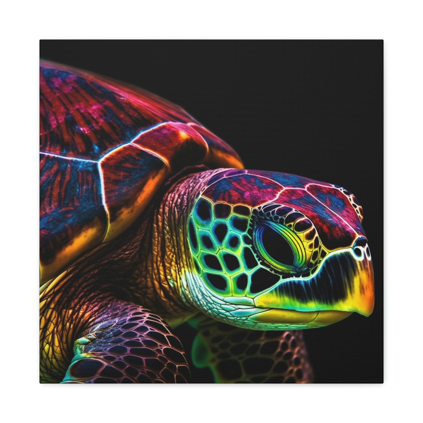 Canvas Gallery Wraps Neon Sea Turtle 3