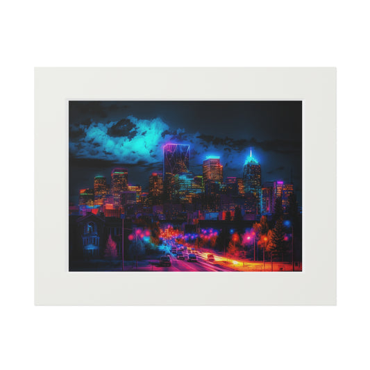 Fine Art Prints (Passepartout Paper Frame) Neon Denver 4