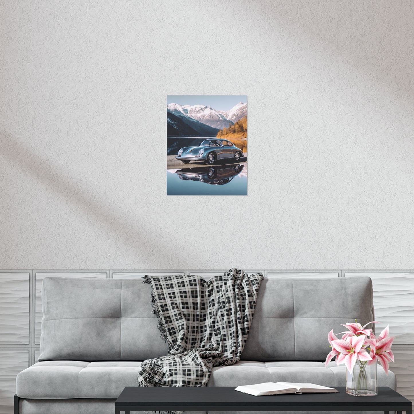 Premium Matte Vertical Posters Porsche Lake 1