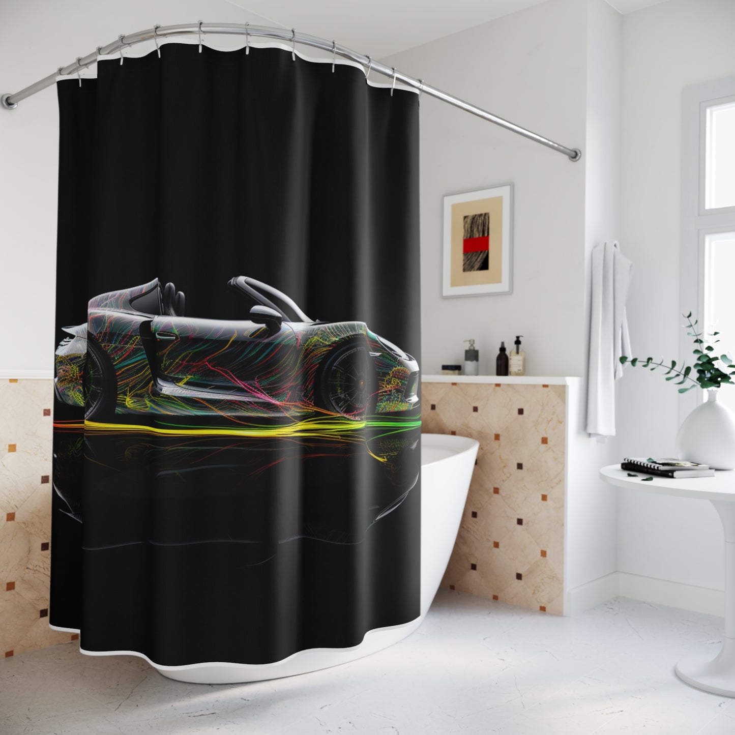 Polyester Shower Curtain Porsche Line 1