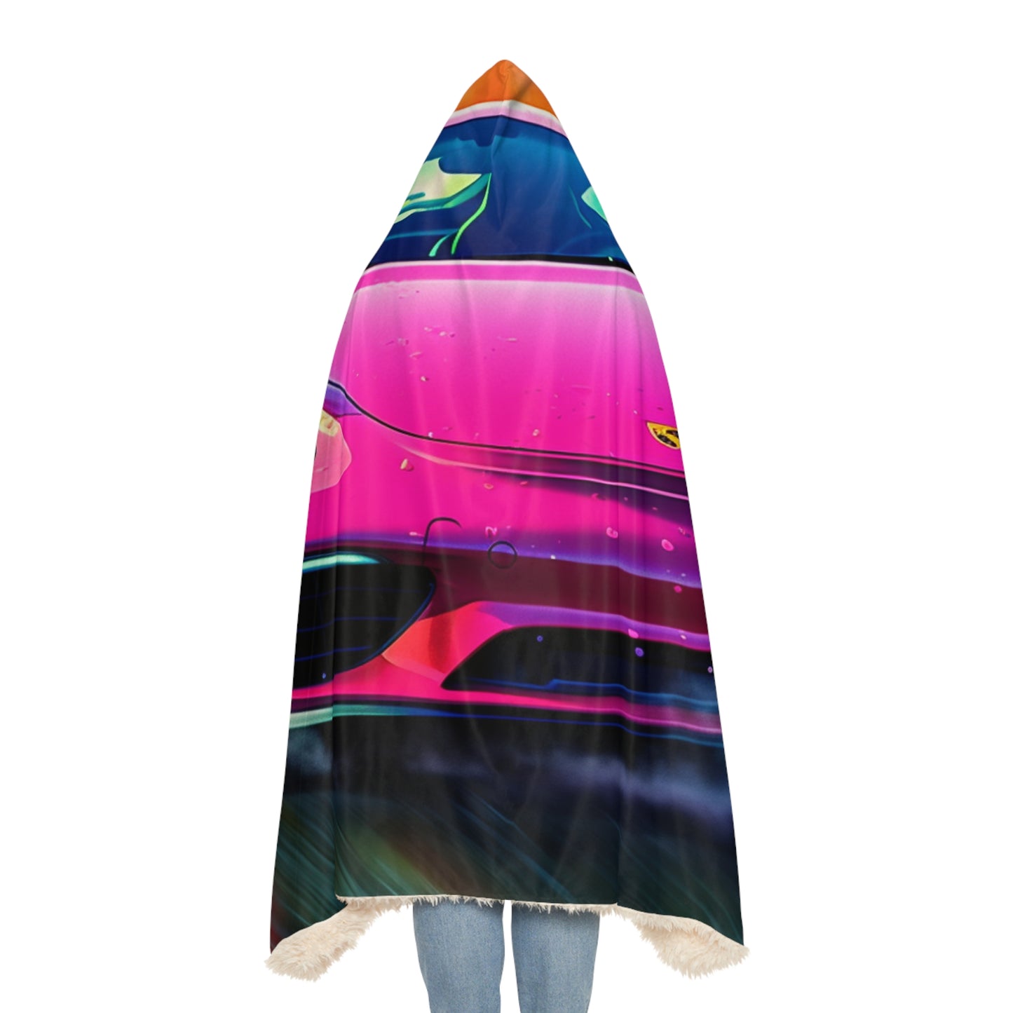 Snuggle Hooded Blanket Pink Porsche water fusion 4