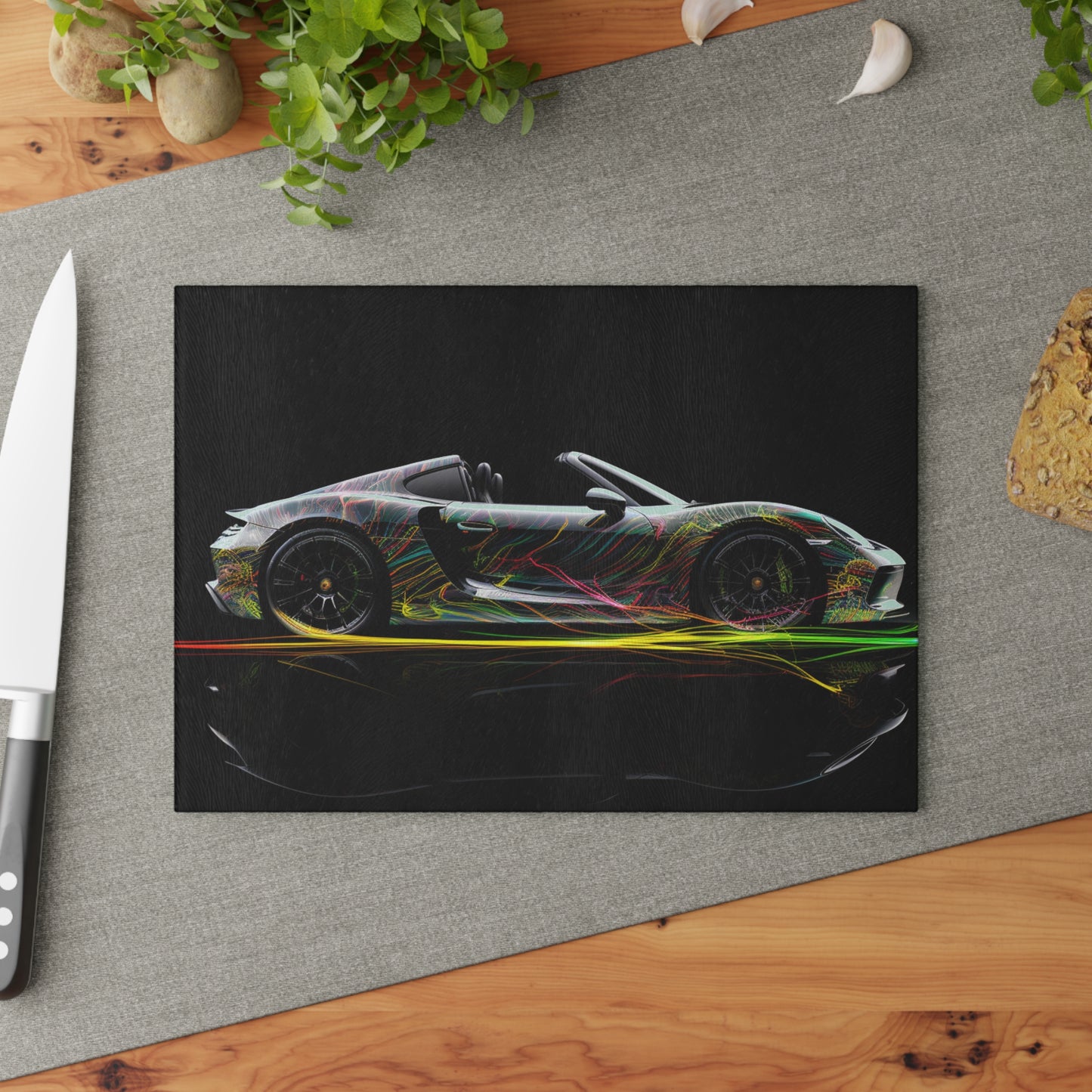 Glass Cutting Board Porsche Line 1