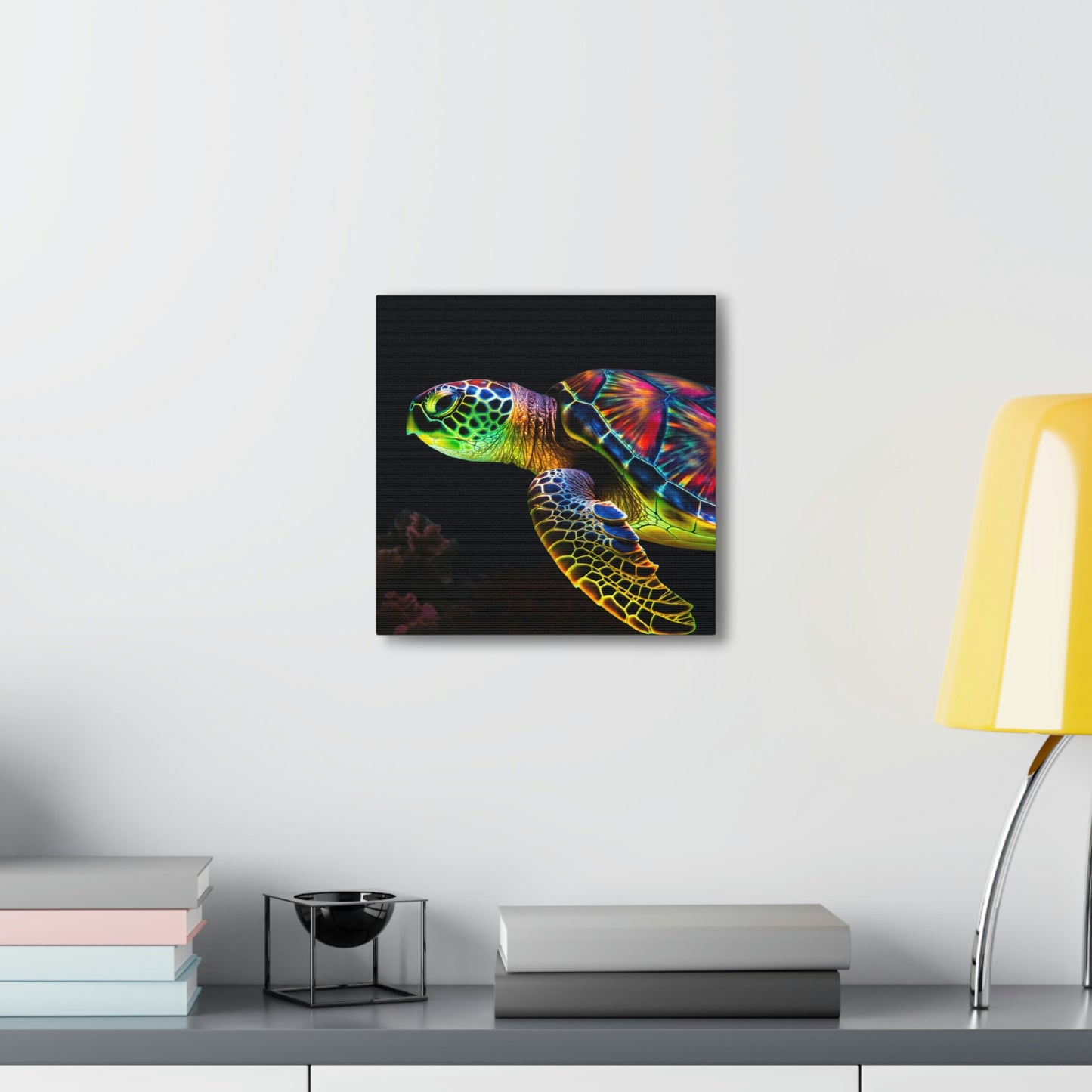 Canvas Gallery Wraps Neon Sea Turtle 4