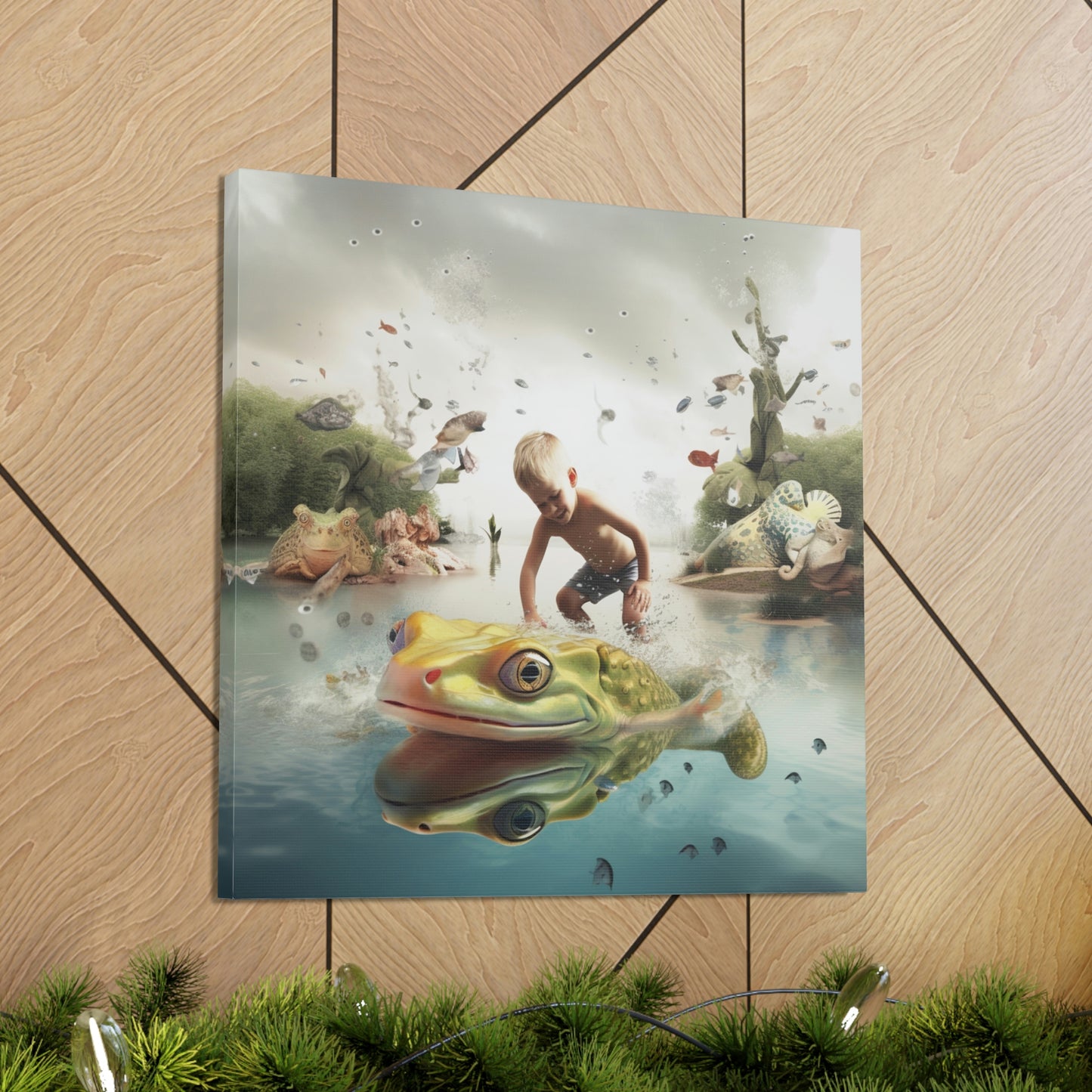 Canvas Gallery Wraps Boy Frog 5