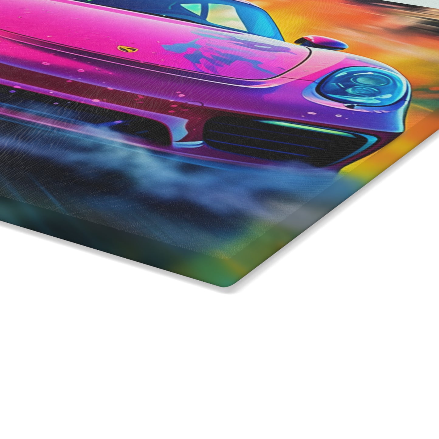 Glass Cutting Board Pink Porsche water fusion 4