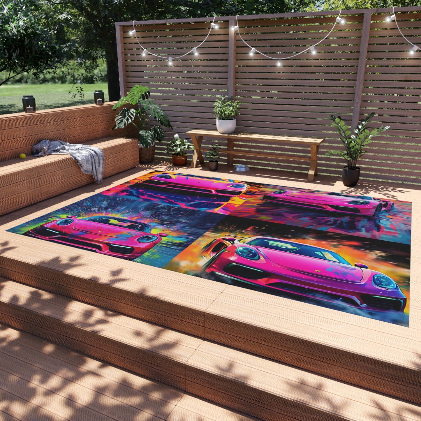 Outdoor Rug  Pink Porsche water fusion 5