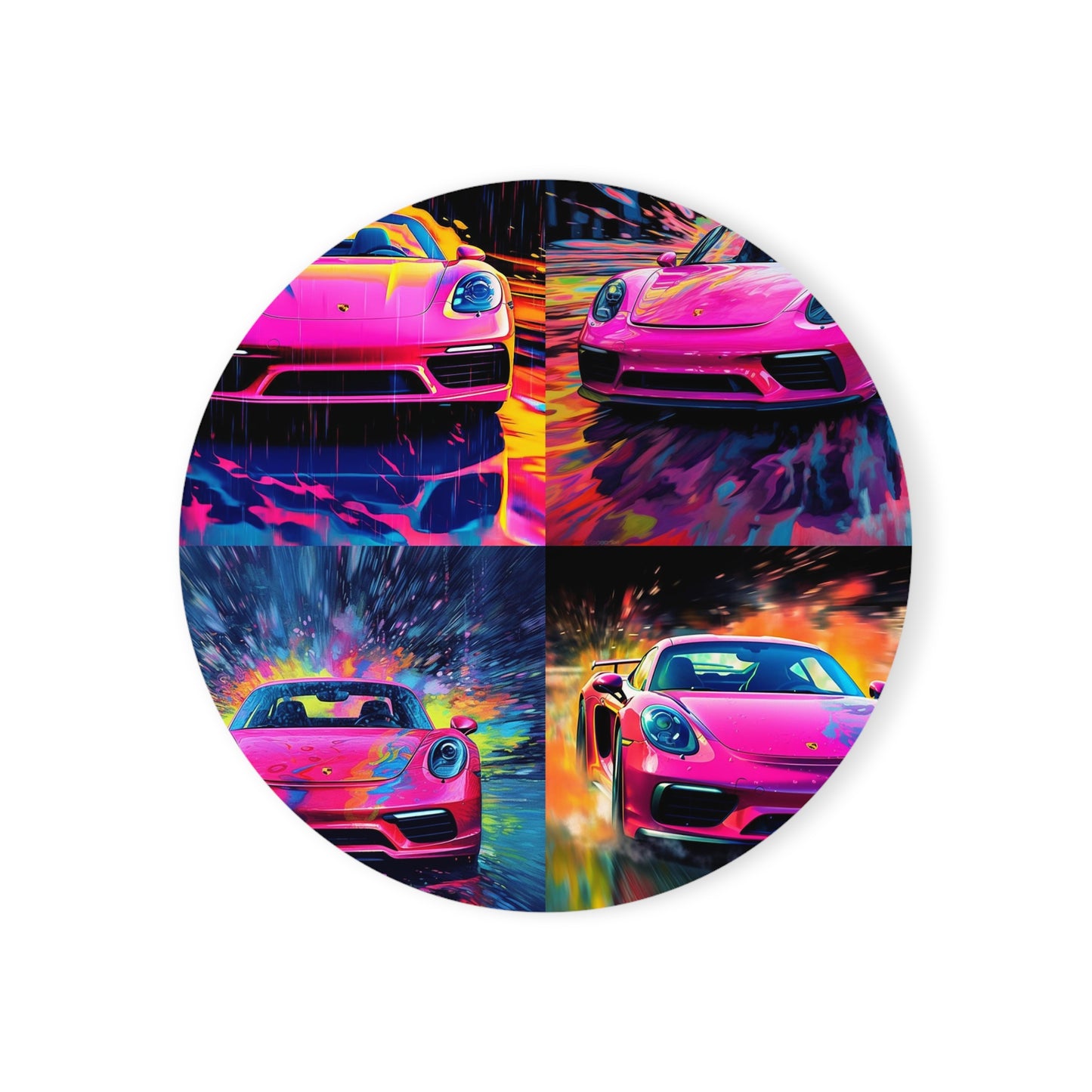 Cork Back Coaster Pink Porsche water fusion 5