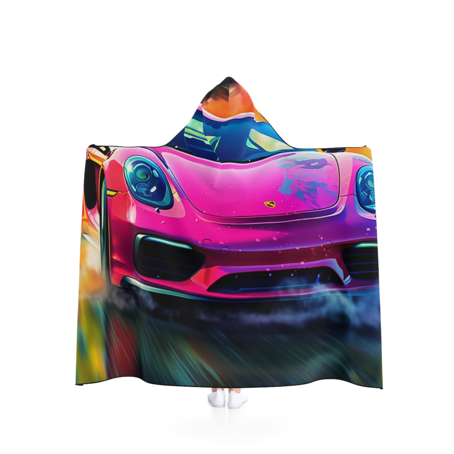 Hooded Blanket Pink Porsche water fusion 4