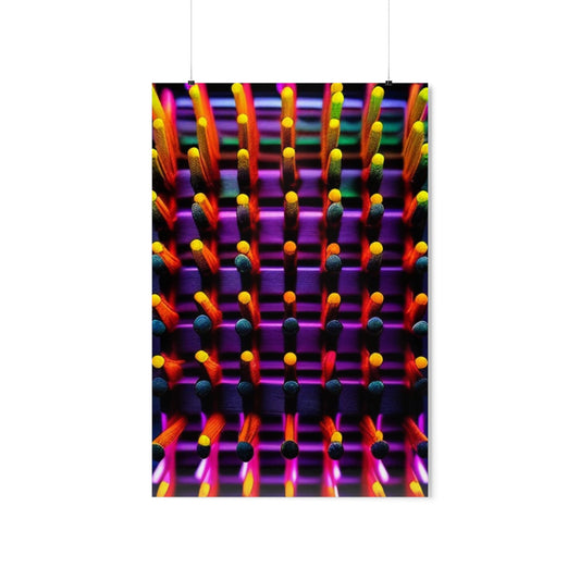 Premium Matte Vertical Posters Macro Cactus neon square 2