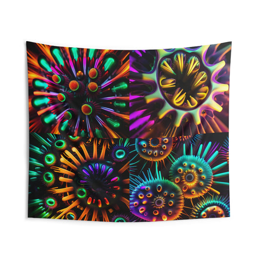 Indoor Wall Tapestries Neon Macro