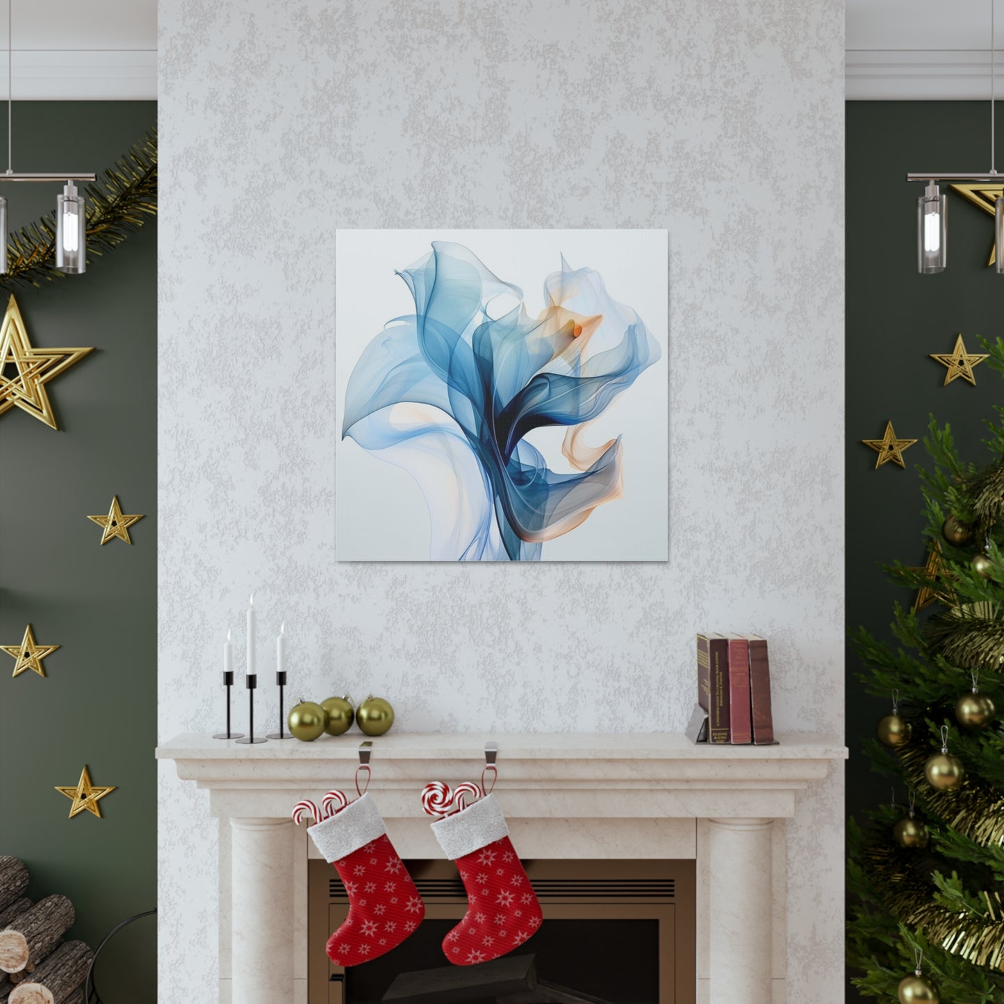 Canvas Gallery Wraps Blue Tluip Abstract 3