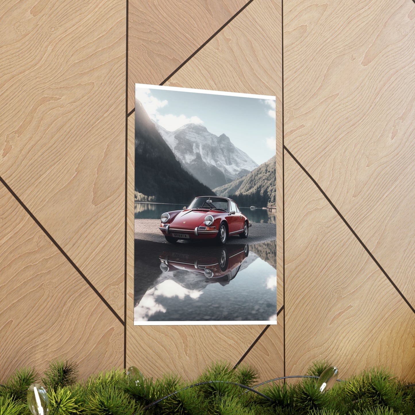 Premium Matte Vertical Posters Porsche Lake 4