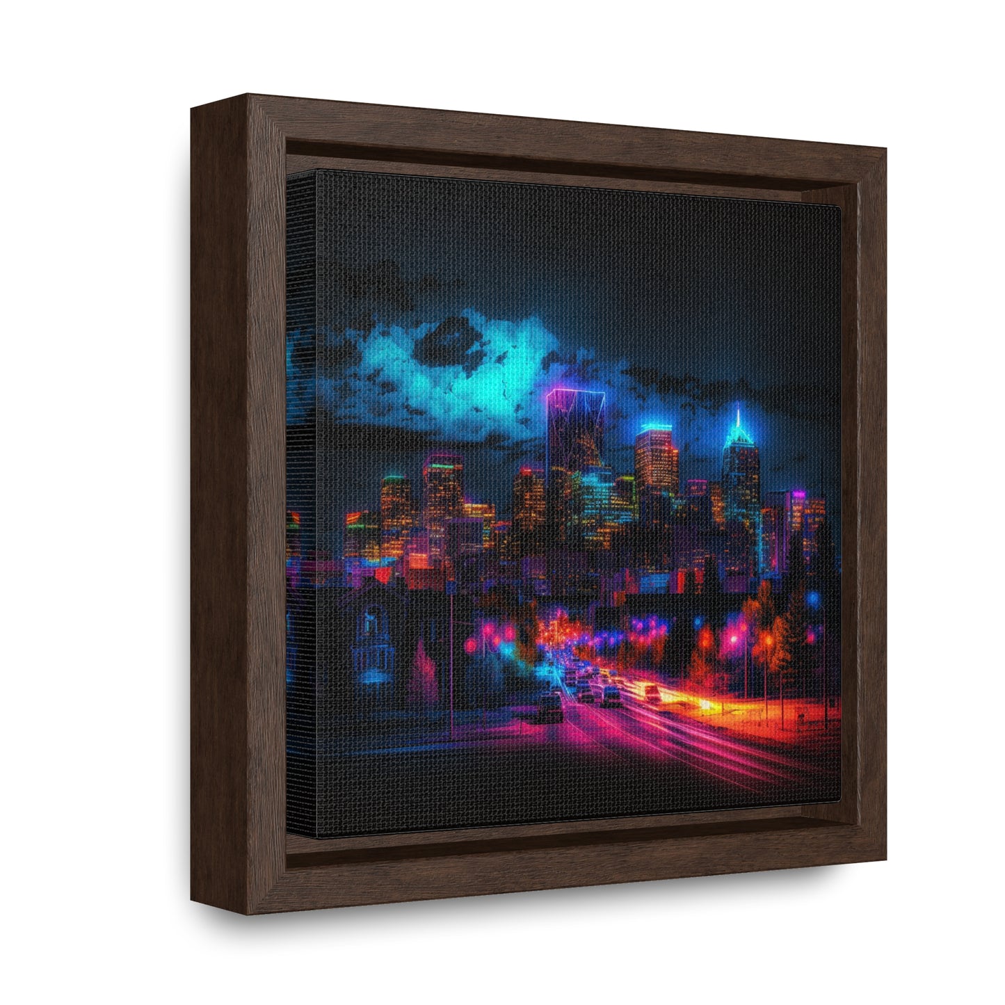 Gallery Canvas Wraps, Square Frame Neon Denver 4