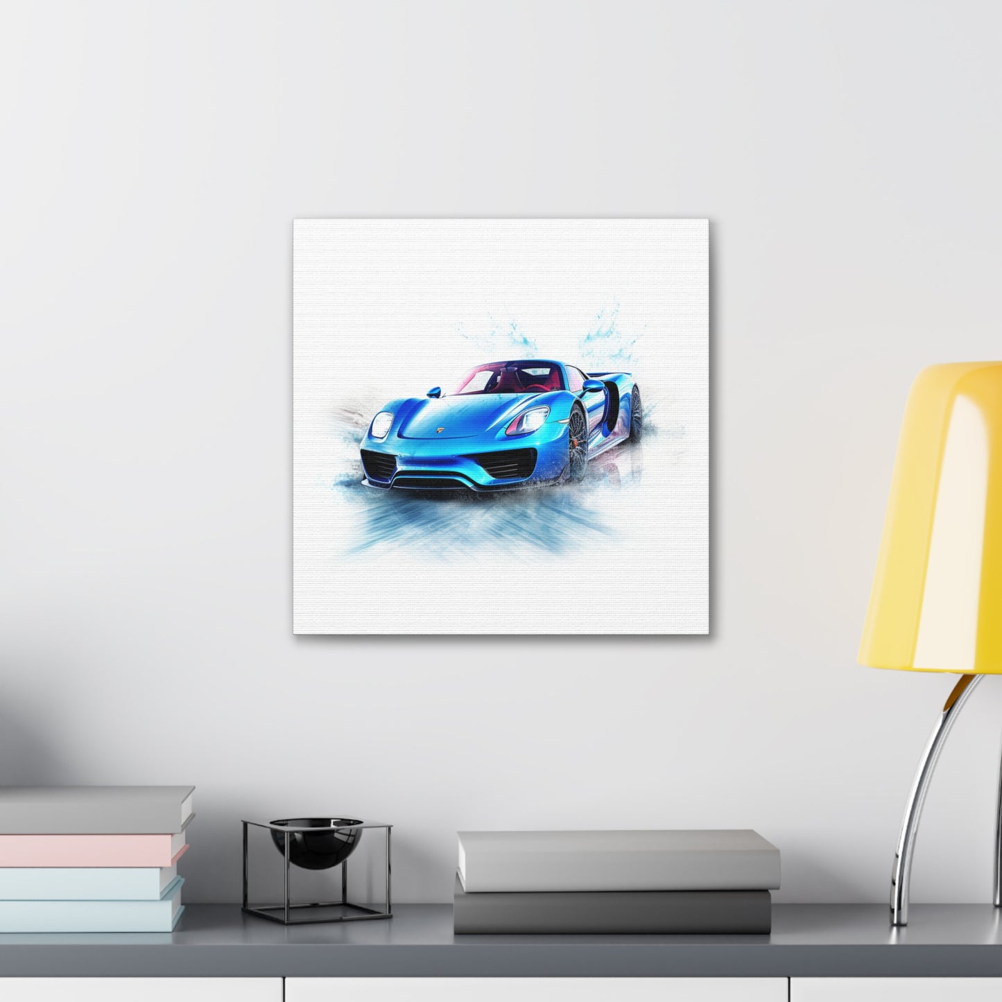 Canvas Gallery Wraps 918 Spyder with white background driving fast on water 1