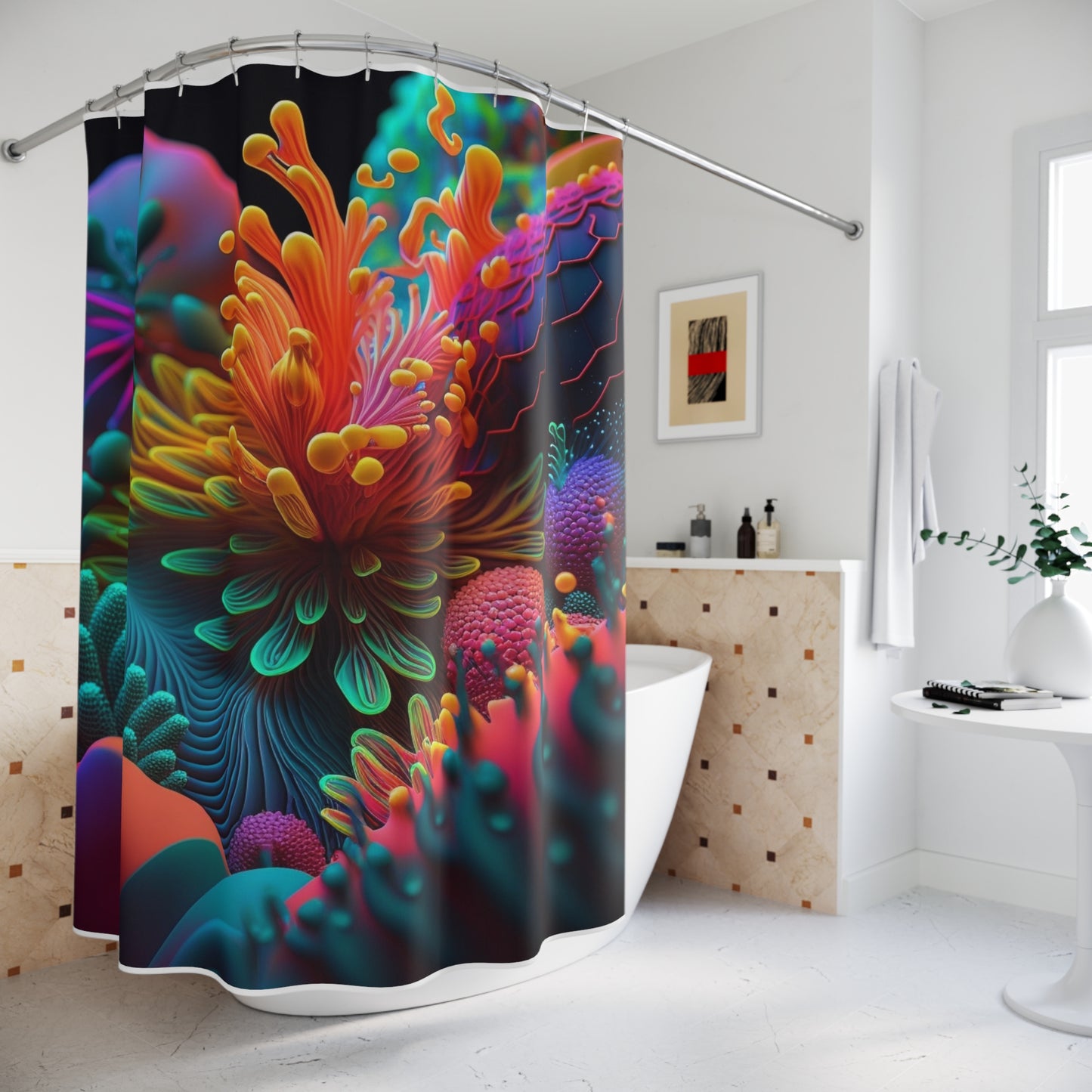 Polyester Shower Curtain Ocean Life Macro 3