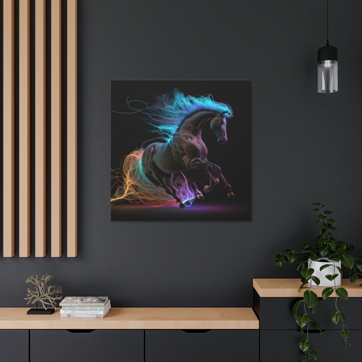 Canvas Gallery Wraps Florescent Horses Mane 3