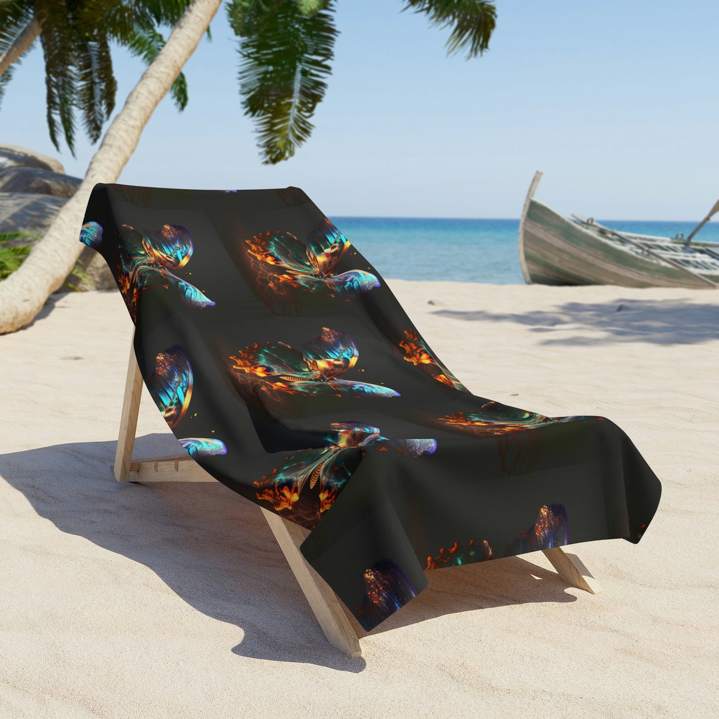 Beach Towel Colorful Butterfly Fluttering 3