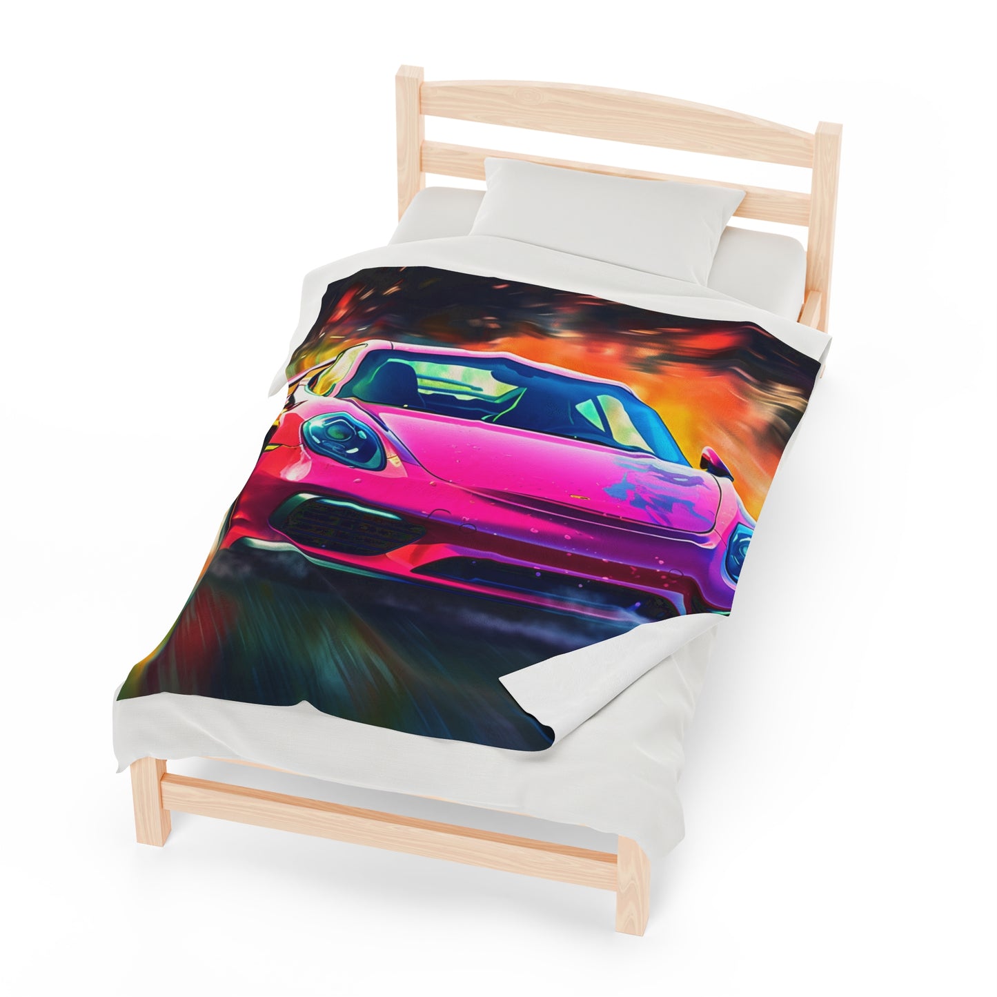 Velveteen Plush Blanket Pink Porsche water fusion 4