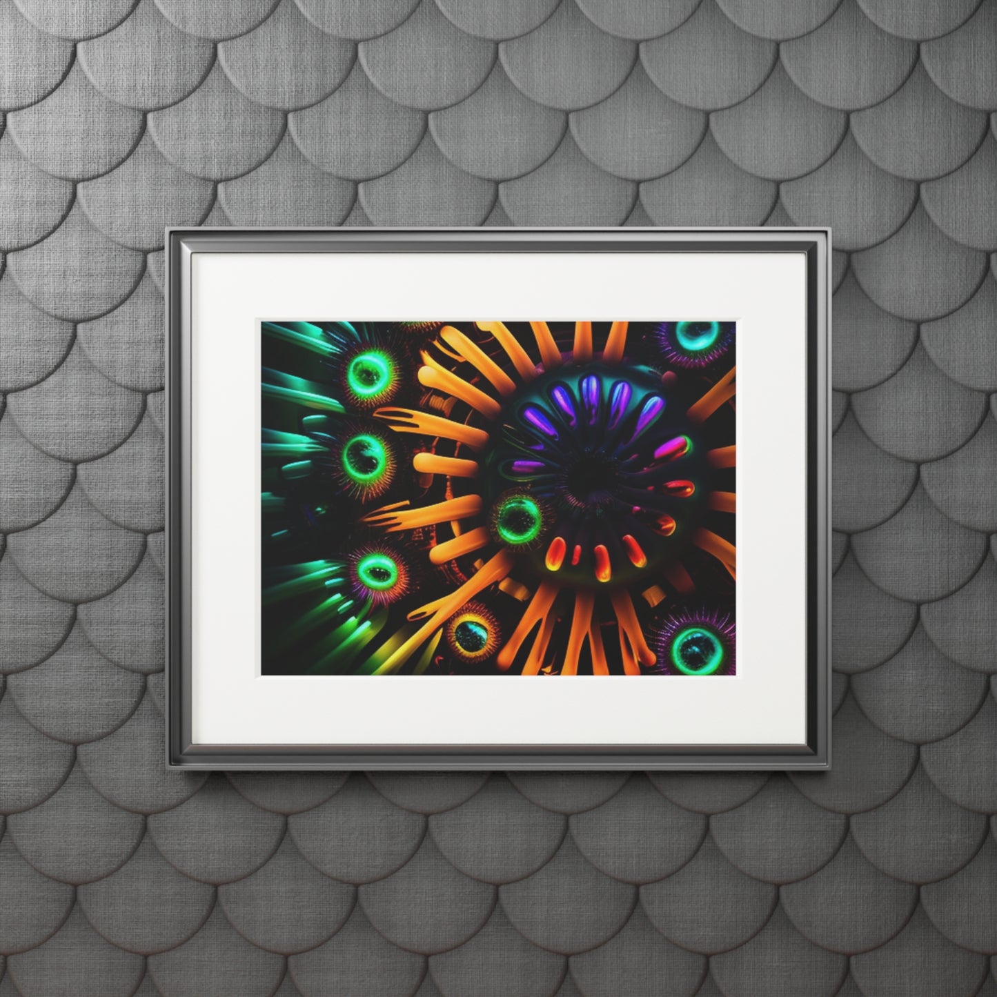 Fine Art Prints (Passepartout Paper Frame) Neon Macro 3