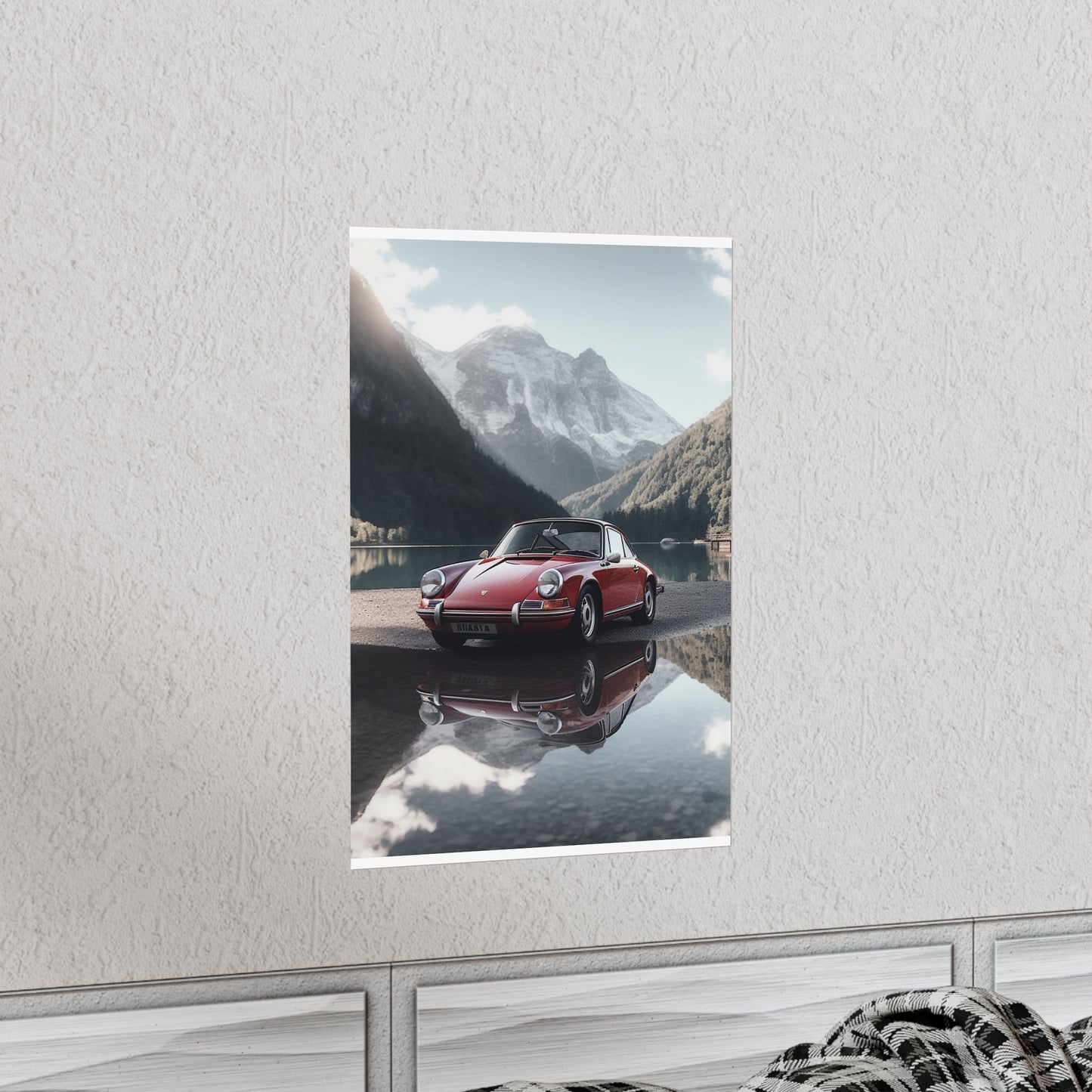 Premium Matte Vertical Posters Porsche Lake 4