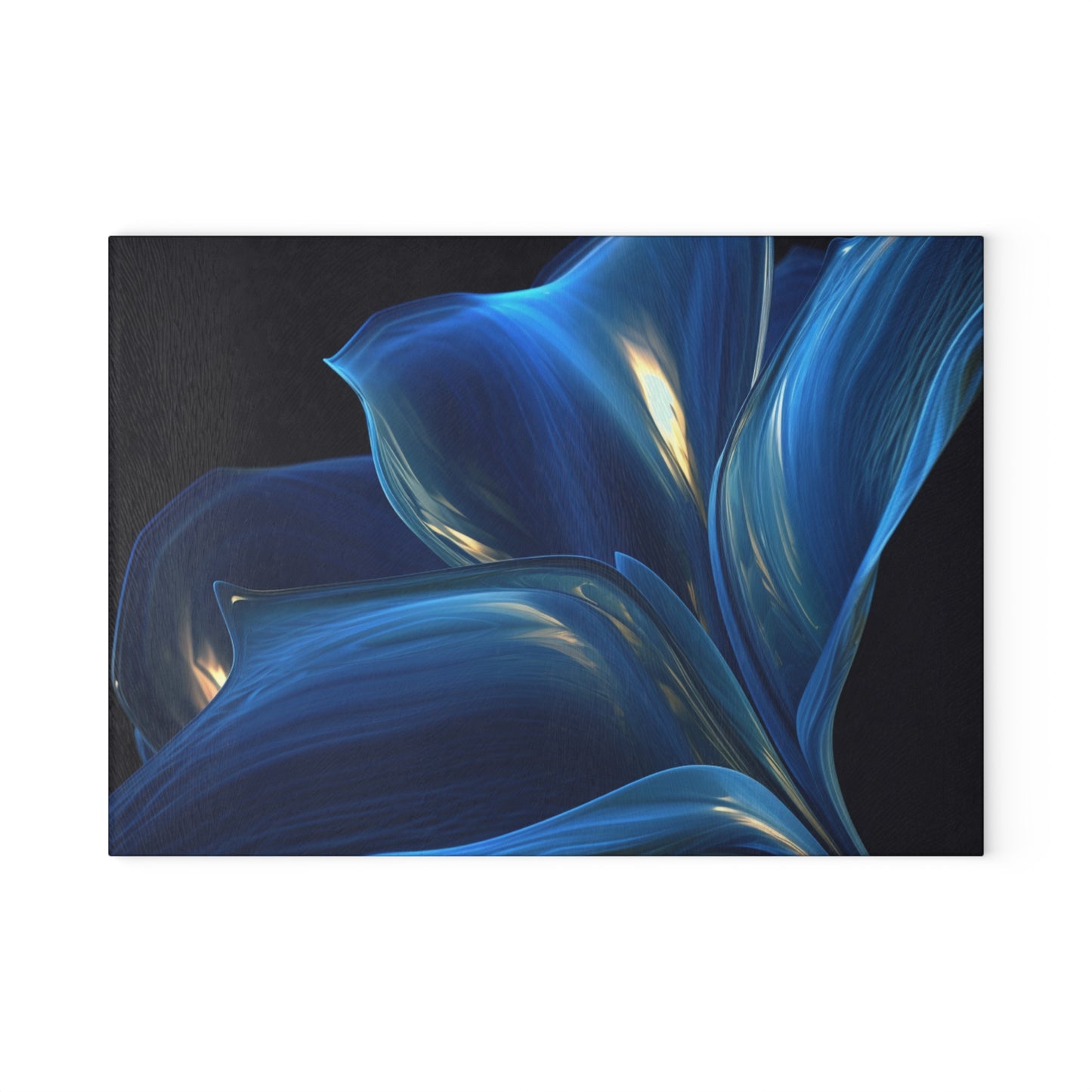 Glass Cutting Board Abstract Blue Tulip 1