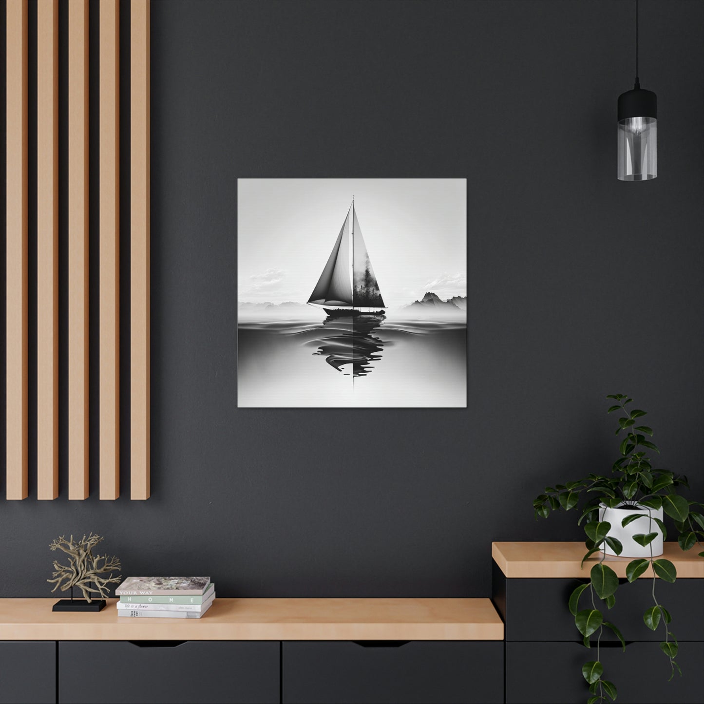 Black and white Sailboat 3