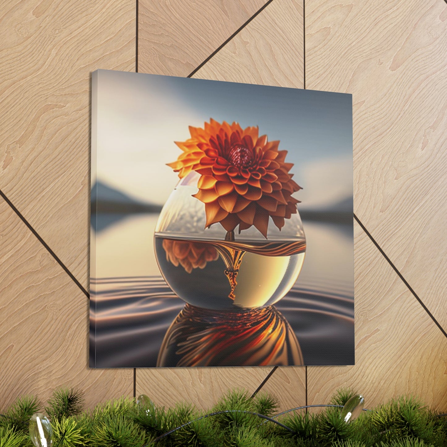 Canvas Gallery Wraps Dahlia Orange 1