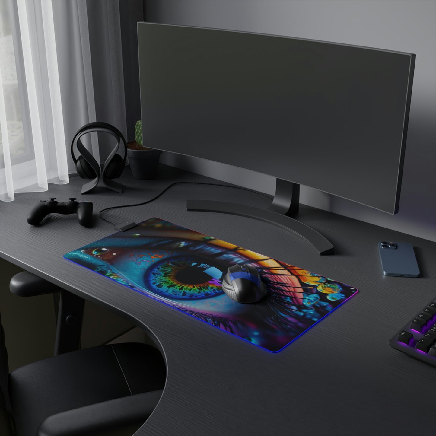 LED Gaming Mouse Pad Neon Florescent Glow 3