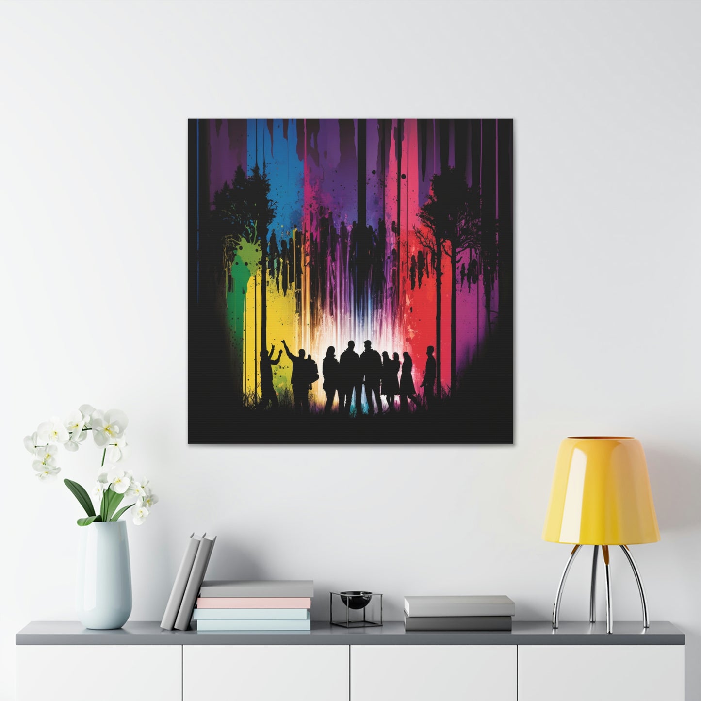 Canvas Gallery Wraps Silhouettes Color Party 3