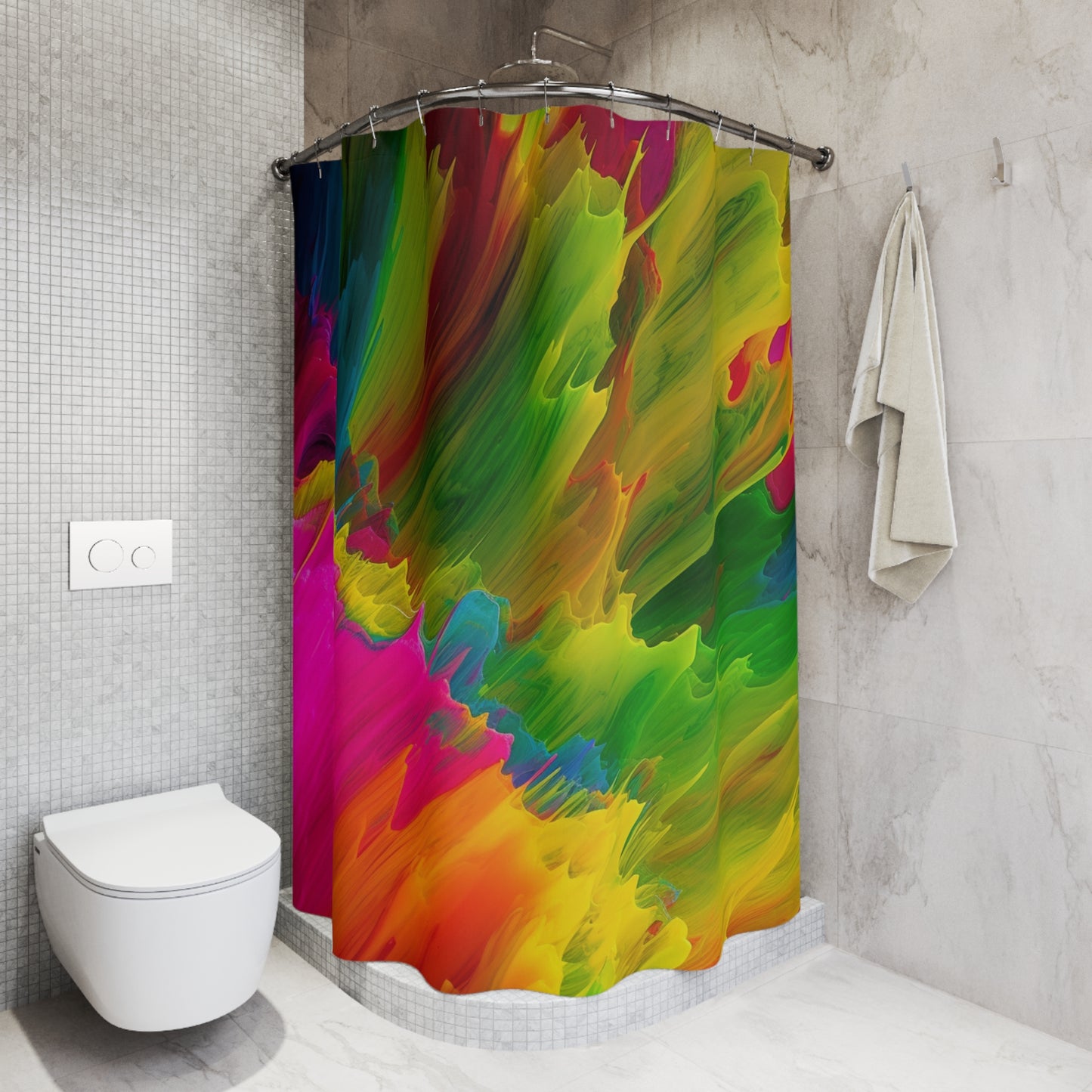 Polyester Shower Curtain neon fusion 1