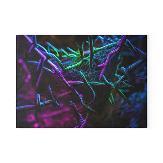 Glass Cutting Board Macro Neon Barb 3