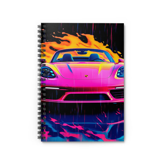 Spiral Notebook - Ruled Line Pink Porsche water fusion 1