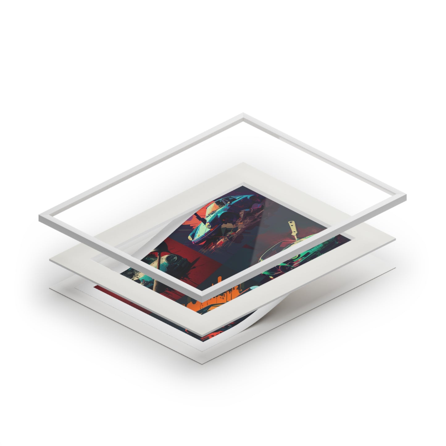 Fine Art Prints (Passepartout Paper Frame) Porsche Abstract 5