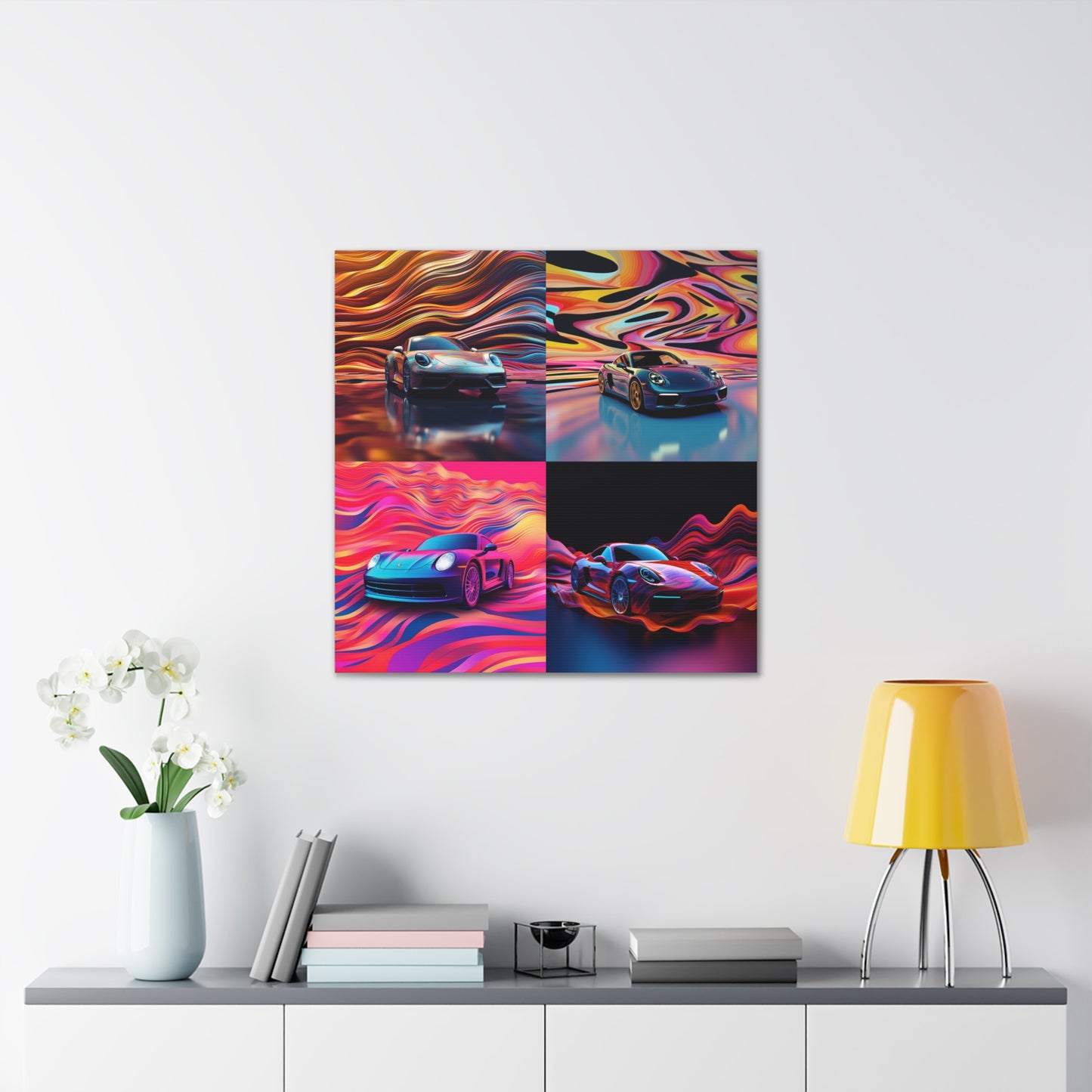 Canvas Gallery Wraps Porsche Water Fusion 4 pack