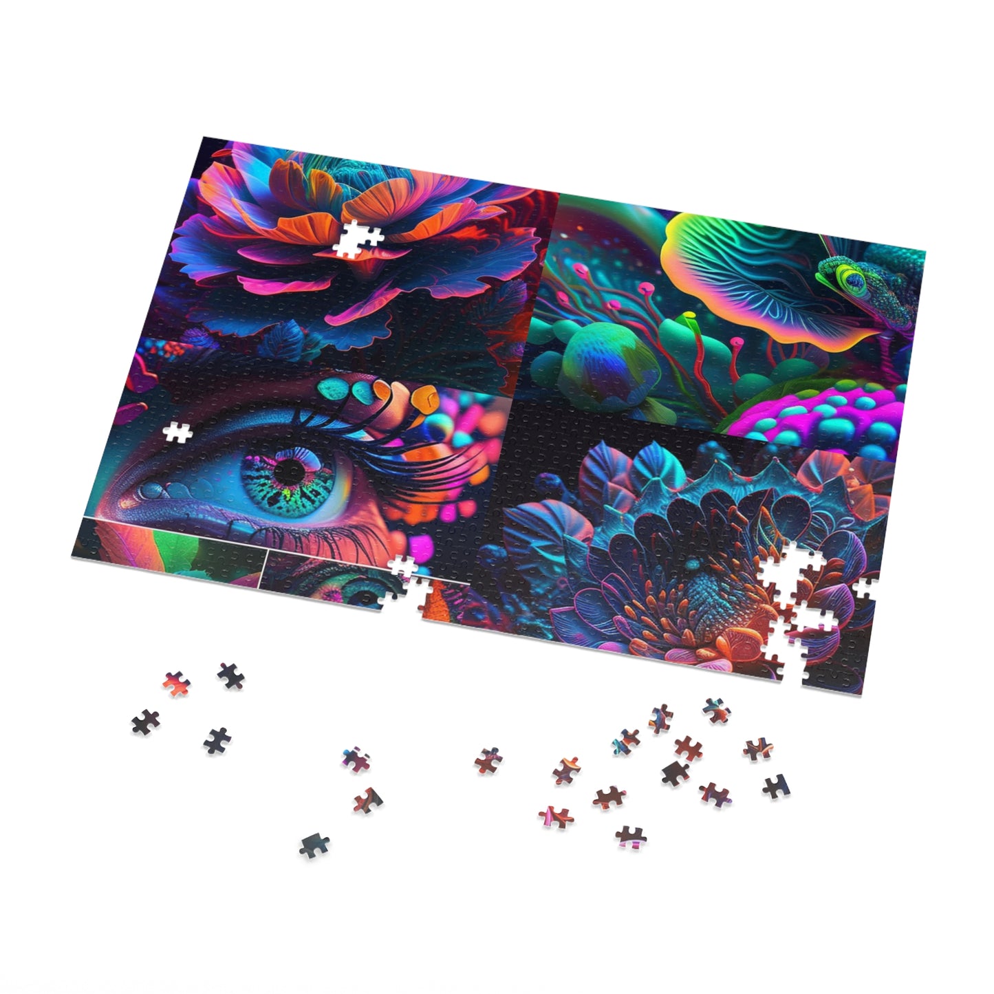 Jigsaw Puzzle (30, 110, 252, 500,1000-Piece) Neon Florescent Glow