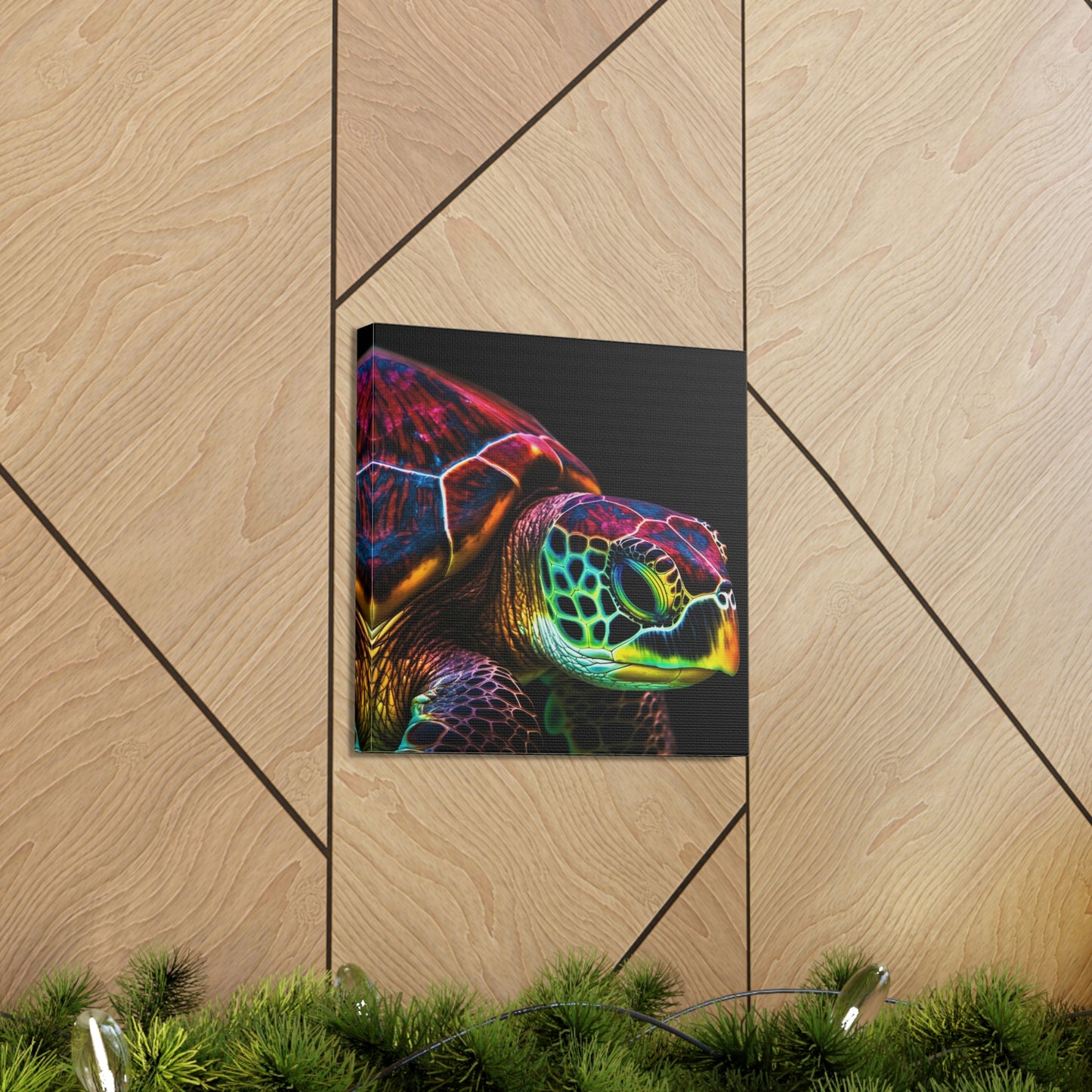 Canvas Gallery Wraps Neon Sea Turtle 3