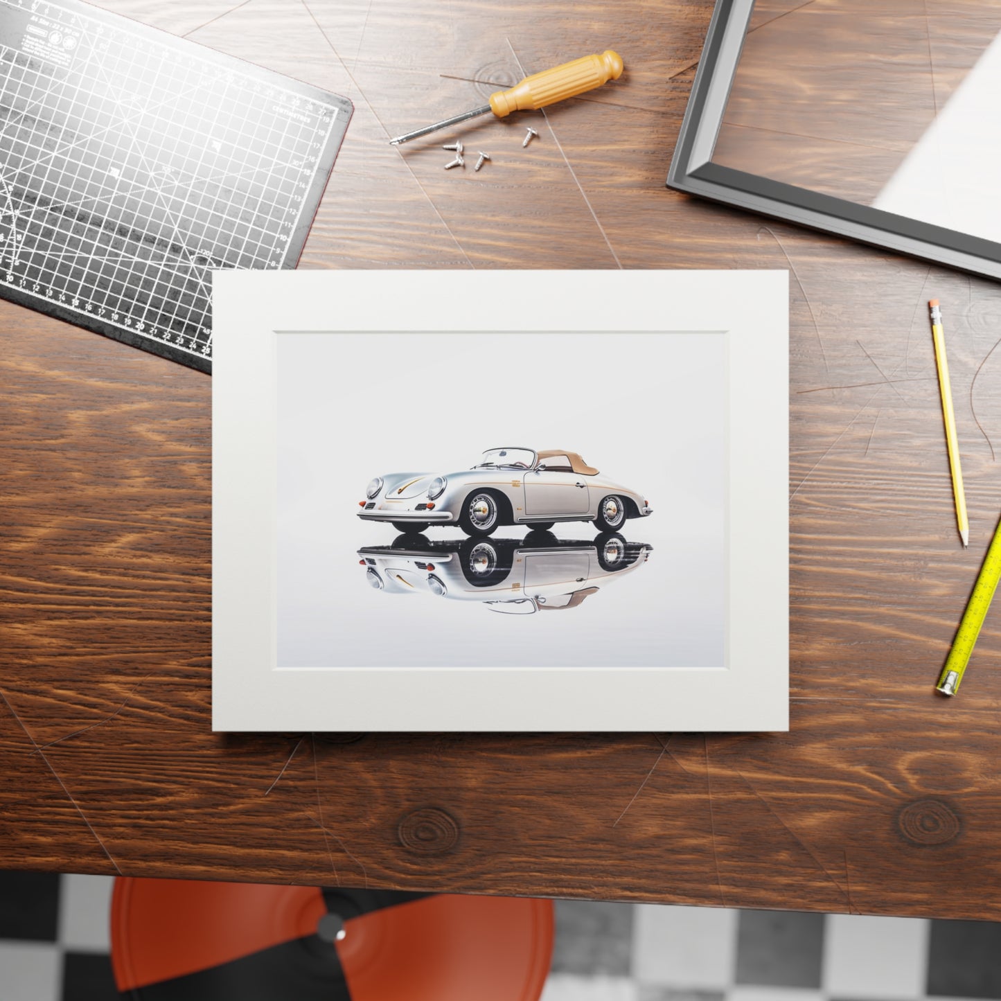 Fine Art Prints (Passepartout Paper Frame) 911 Speedster on water 2