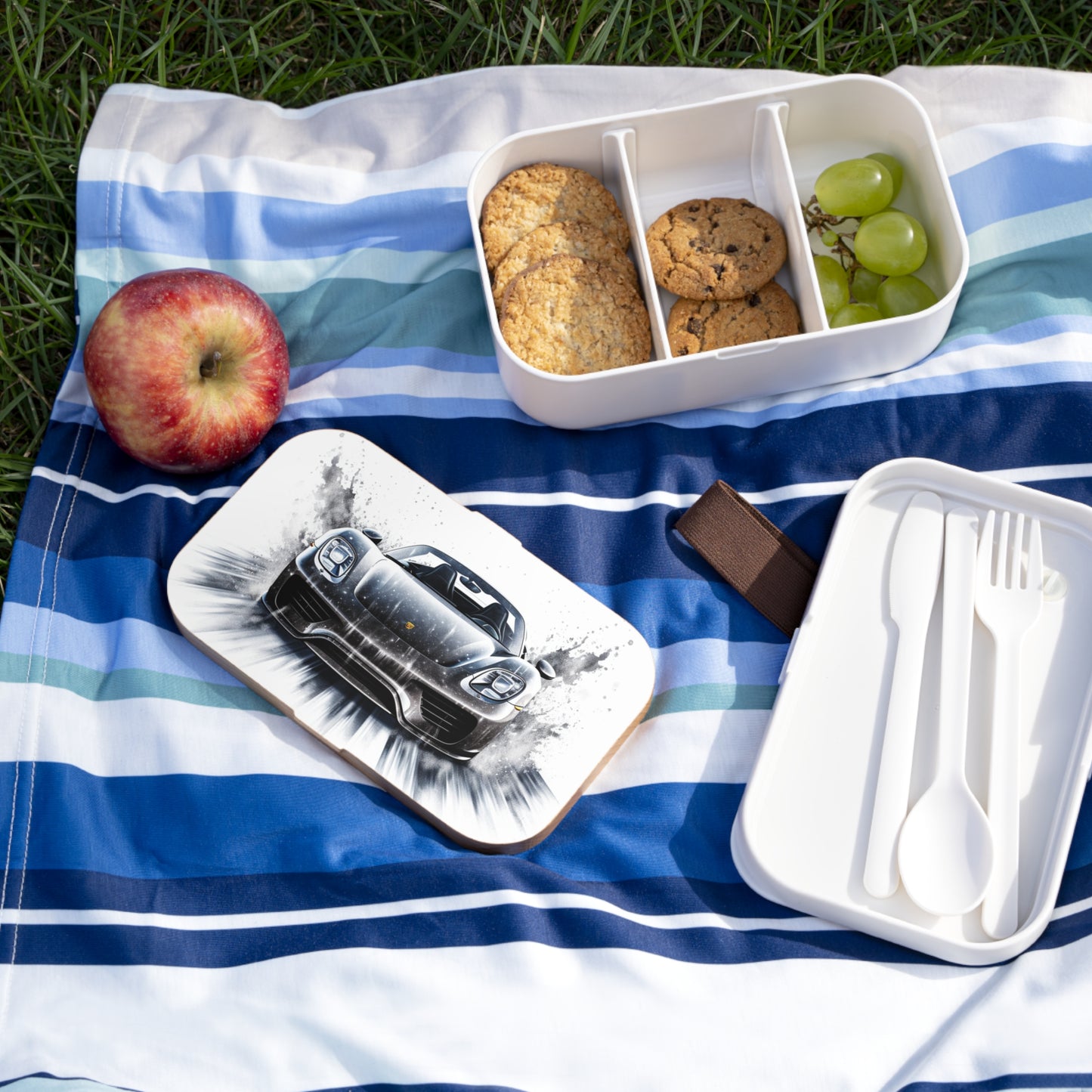 Bento Lunch Box 918 Spyder white background driving fast with water splashing 3