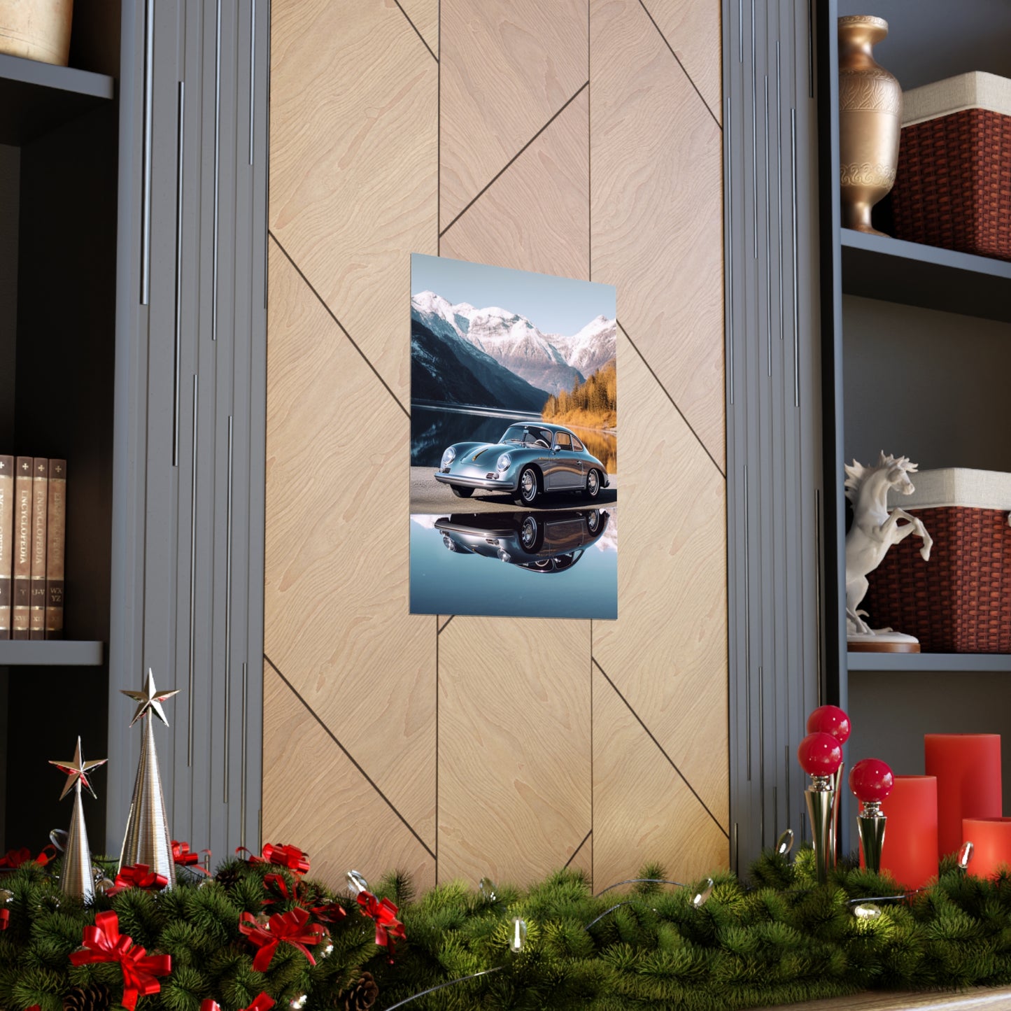 Premium Matte Vertical Posters Porsche Lake 1